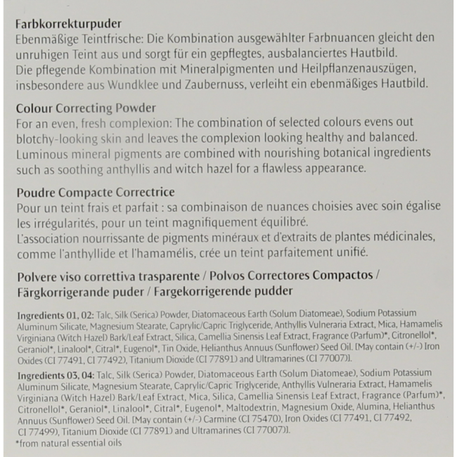 Farbkorrigierendes Puder 00 Transparent 8 Gramm