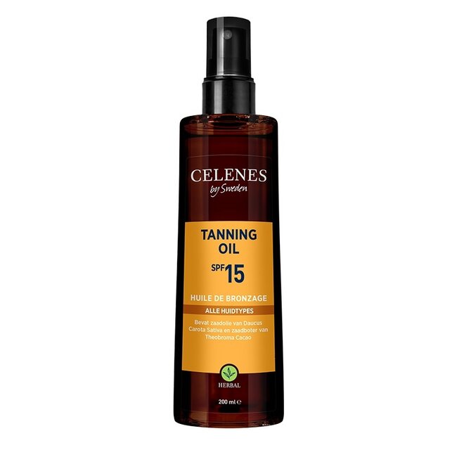 Aceite bronceador herbal Celenes SPF15+ 200 mililitros
