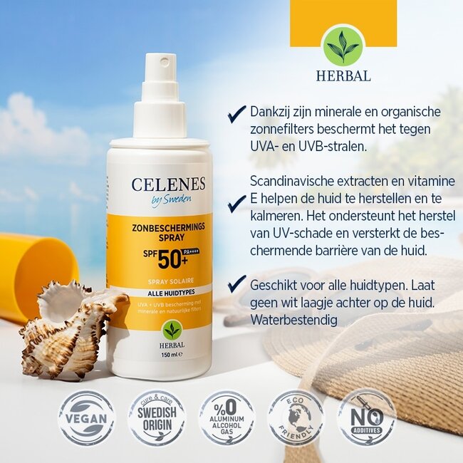 Celenes Herbal Sonnenschutzspray für alle Hauttypen LSF 50 150 Milliliter