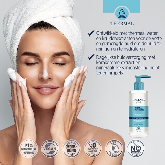 Gel detergente termale schiumogeno Celenes per pelle grassa 250 Millilitri