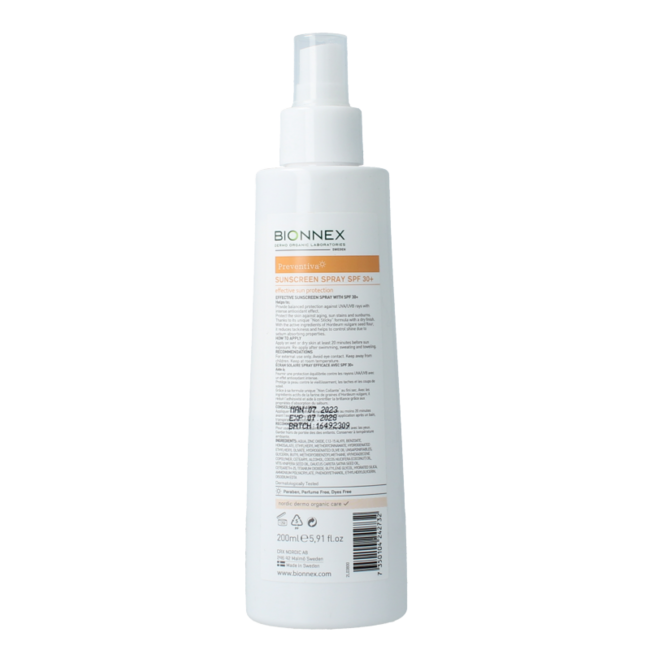 Bionnex Preventiva Sonnenschutzspray SPF30 200 Milliliter