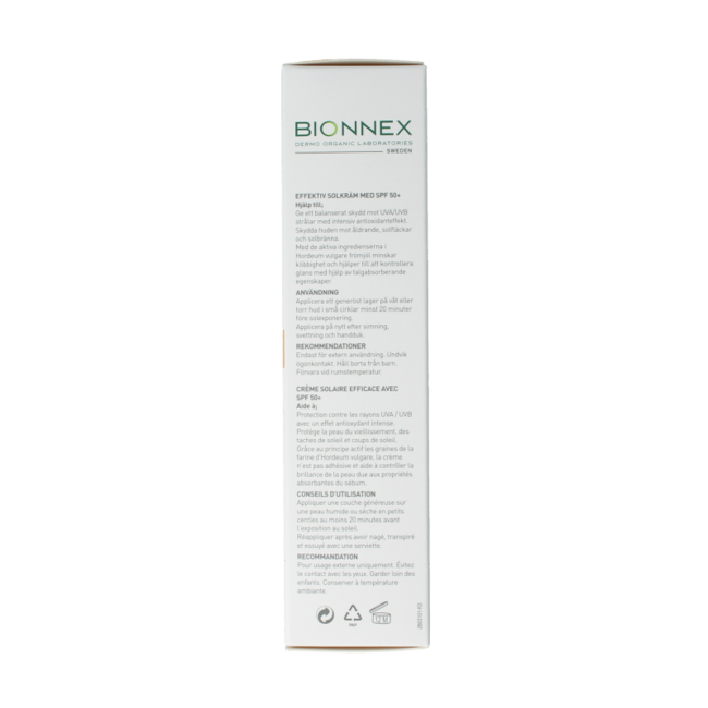 Crema solar Bionnex Preventiva SPF50+ 50 mililitros