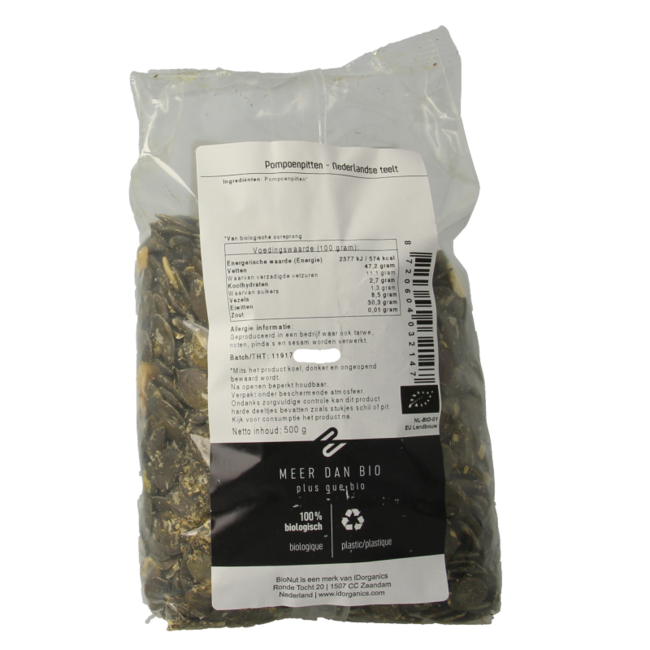 Bionut Organic Pumpkin Seeds, Dutch Grown, 500 Grams