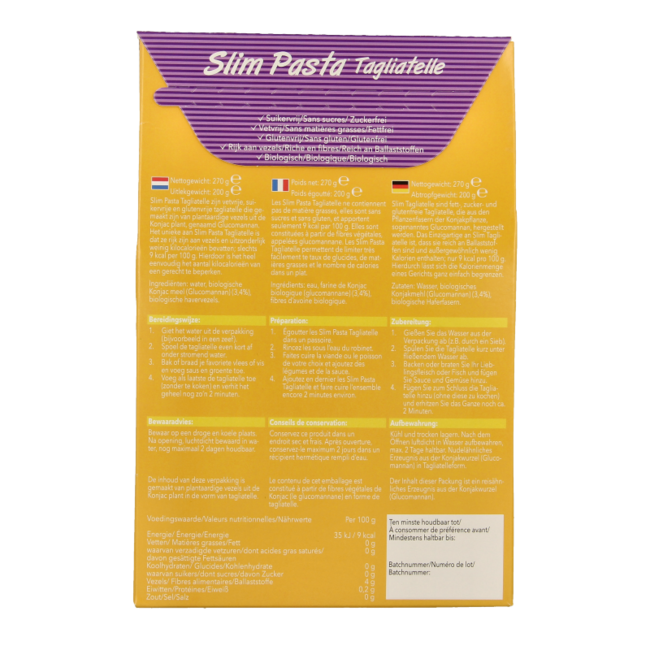 Slim Pasta tagliatelle bio 270 gramos