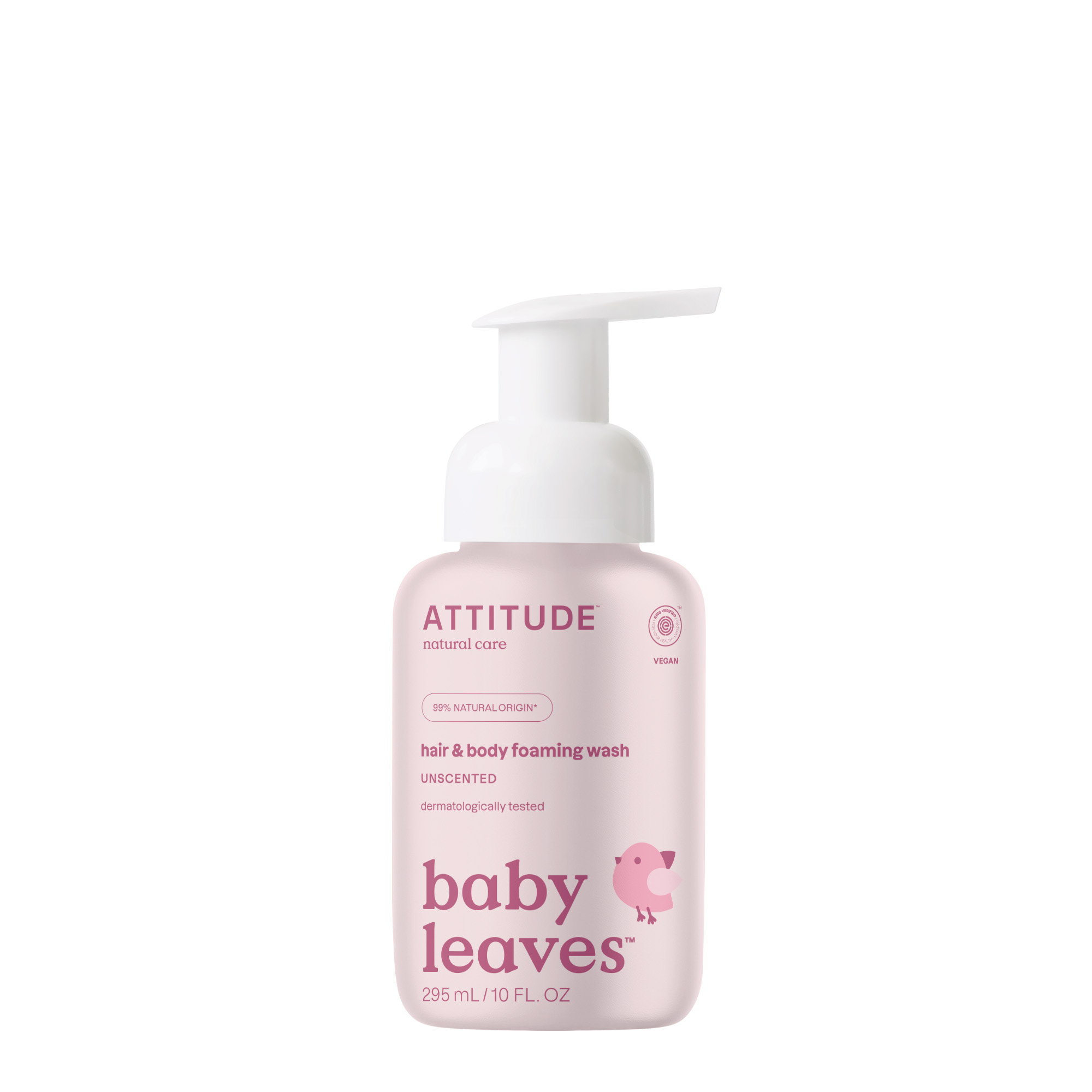 Attitude Baby leaves 2 en 1 gel de baño y champú espumoso sin perfume 295 mililitros