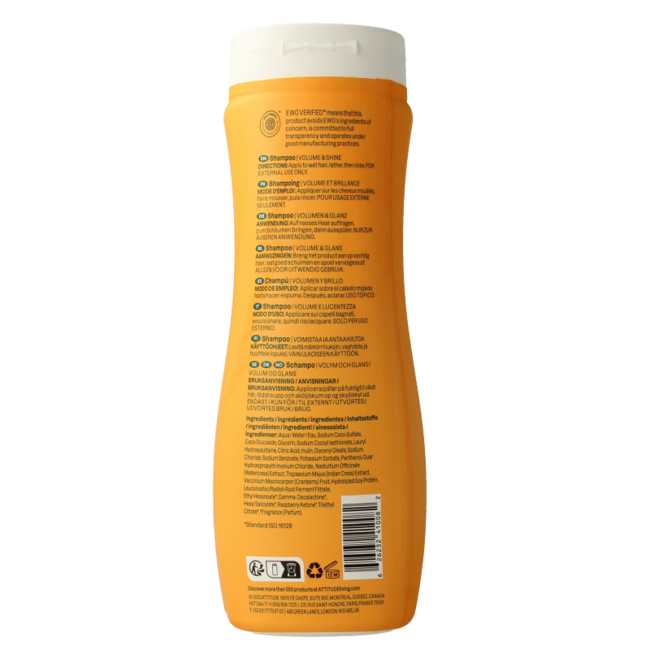 Attitude Champú super leaves vol & brillo 473 mililitros