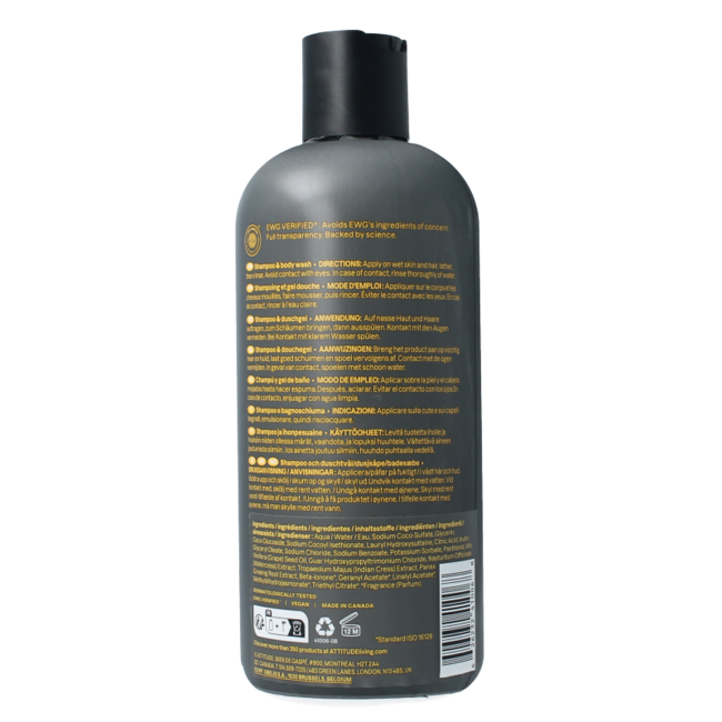 Attitude Shampoo & Bad 2-in-1 Super Leaves Sport 473 Milliliter