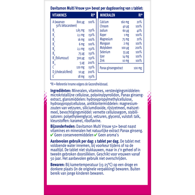 Multi vrouw  50+ 60 Tabletten