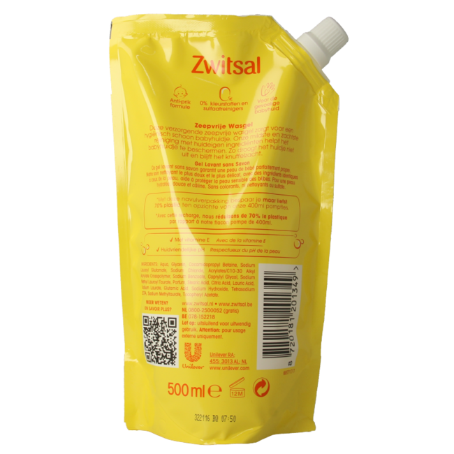 Gel de baño sin jabón recambio 500 ml