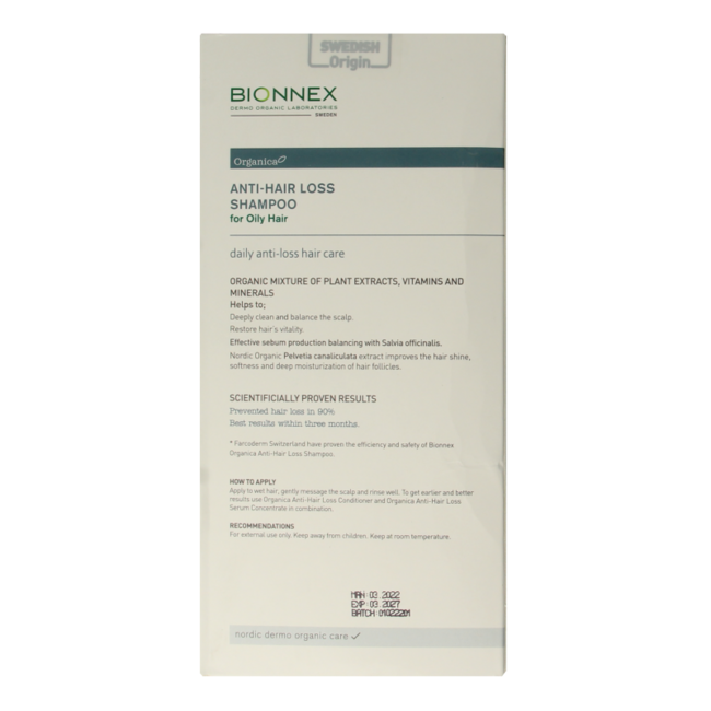 Bionnex Shampoo gegen Haarausfall bei fettigem Haar 300 Milliliter