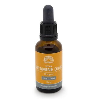 Mattisson Vitamine D3/k baby 10mcg/150mcg vegan druppels 25 Milliliter