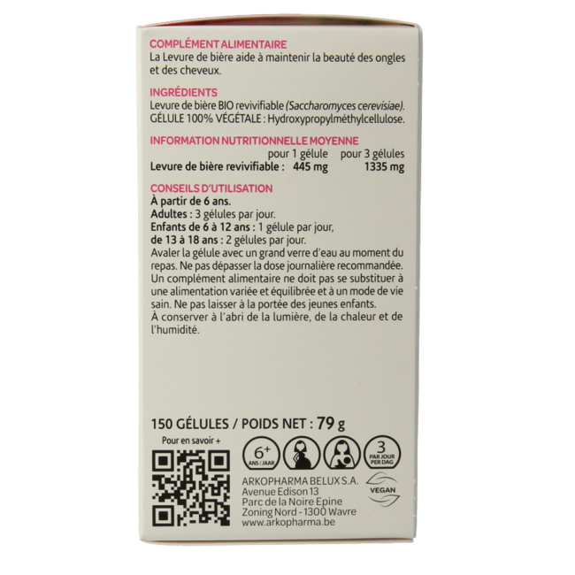 Arkogélules Levure de Bière bio 150 Gélules