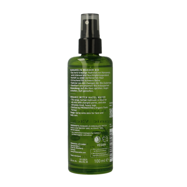 Primavera Witch hazel water bio 100 Millilitres