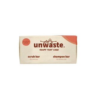 Unwaste Zestaw Unwaste Duopack: peeling kawowy i szampon w kostce, 1 sztuka