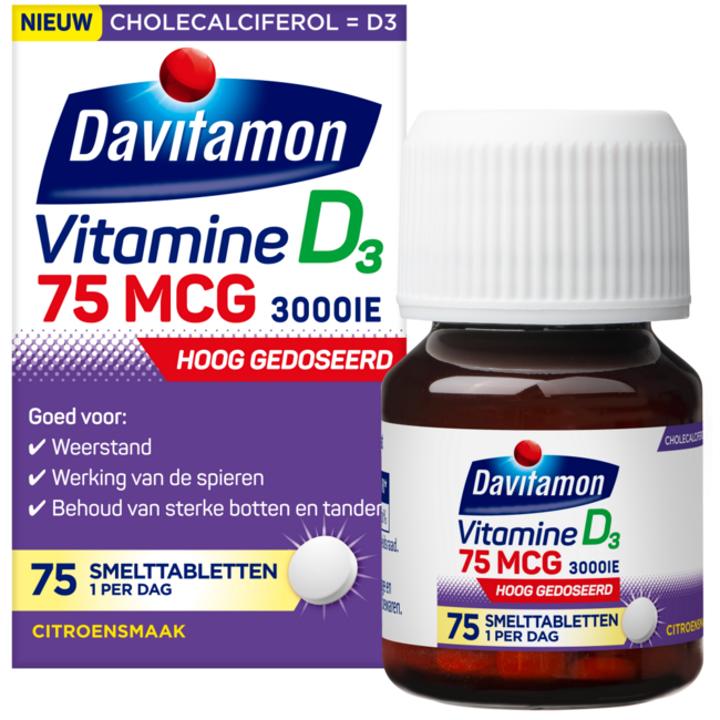 Davitamon Vitamina D adultos 75mcg comprimido bucodispersable 75 Comprimidos