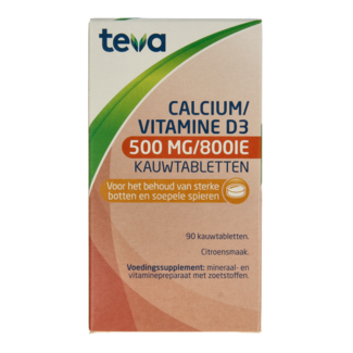 Teva Calcio / vitamina D 500 mg / 800 UI 90 comprimidos masticables
