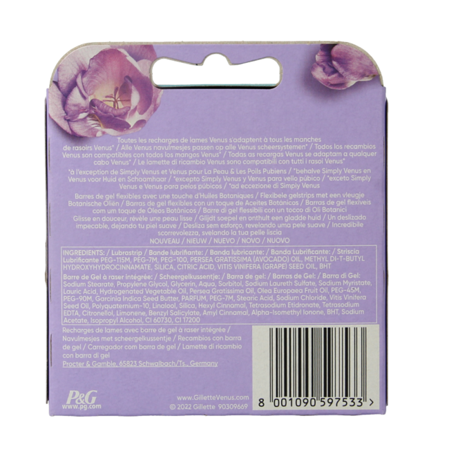 Recambios Gillette Comfortglide Breeze, 8 unidades