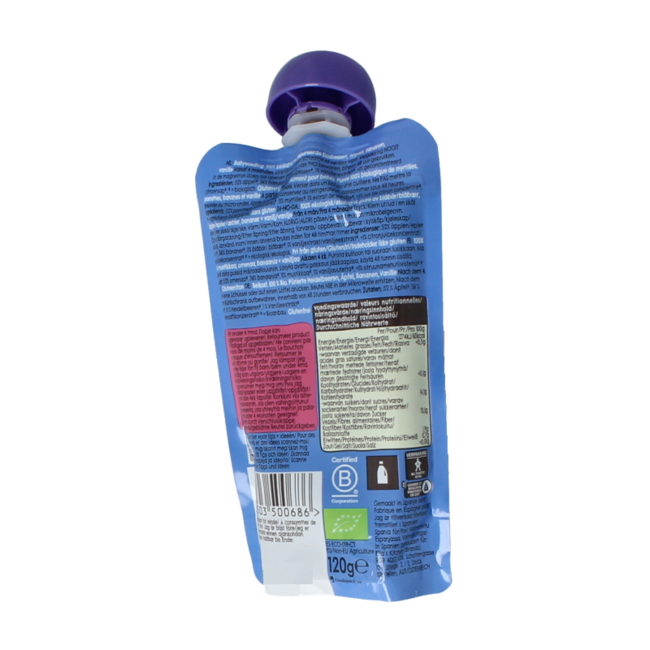 Blueberries apples & bananas & vanilla 4+ months organic 120 Gram