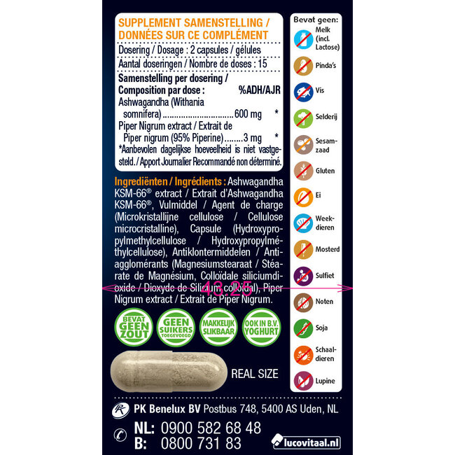 Lucovitaal Ashwagandha KSM-66 30 Kapsułek