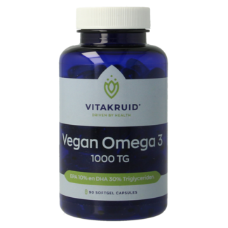 Vitakruid Vegan Omega 3 1000 Triglyceride 300 DHA 100 EPA 90 Softgels
