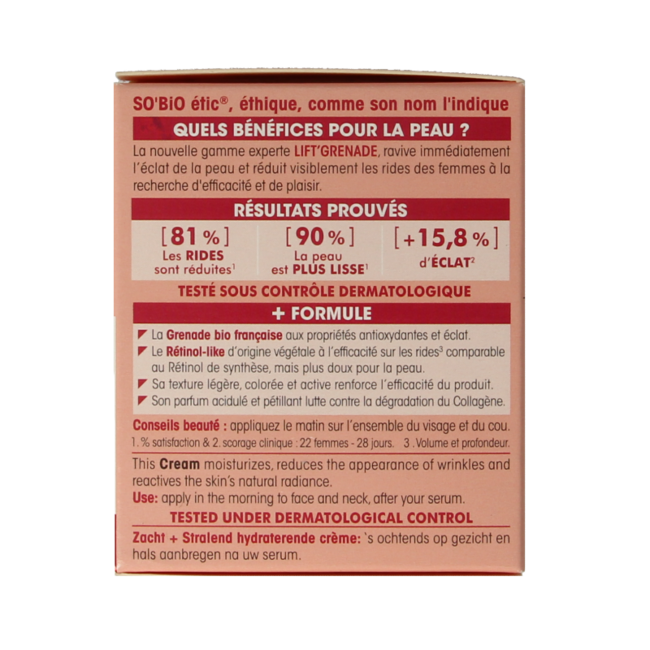 So Bio Etic Lift grenade day cream 50 Milliliter