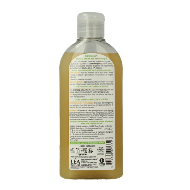 So Bio Etic Clean yuzu cleansing gel 200 Millilitres