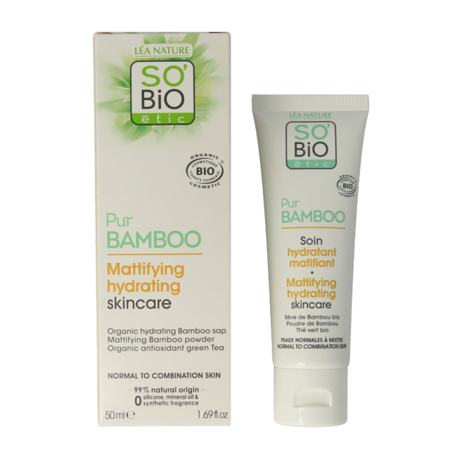 Crema hidratante matificante de bambú So Bio Etic 50 mililitros