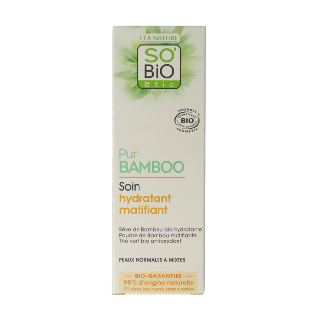 Crema hidratante matificante de bambú So Bio Etic 50 mililitros