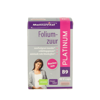 Mannavital Mannavital Foliumzuur platinum 90 Cápsulas vegetarianas