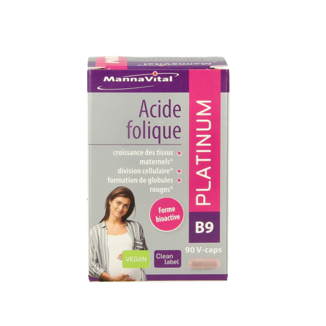 Mannavital Acide Folique Platinum 90 Capsules Végétales