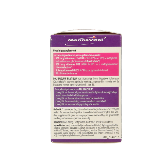 Mannavital Foliumzuur platinum 90 Cápsulas vegetarianas
