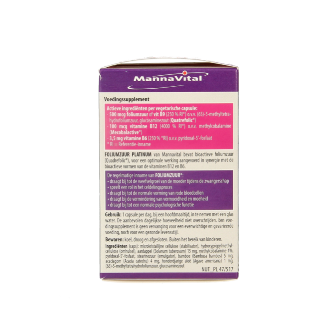 Mannavital Foliumzuur platinum 90 Vegetarische capsules