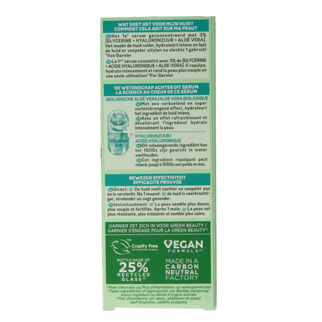 Garnier SkinActive sérum acide hyaluronique aloe vera 30 millilitres
