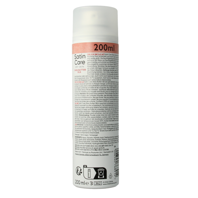 Gillette Satin Care shaving gel dry skin 200 Millilitres