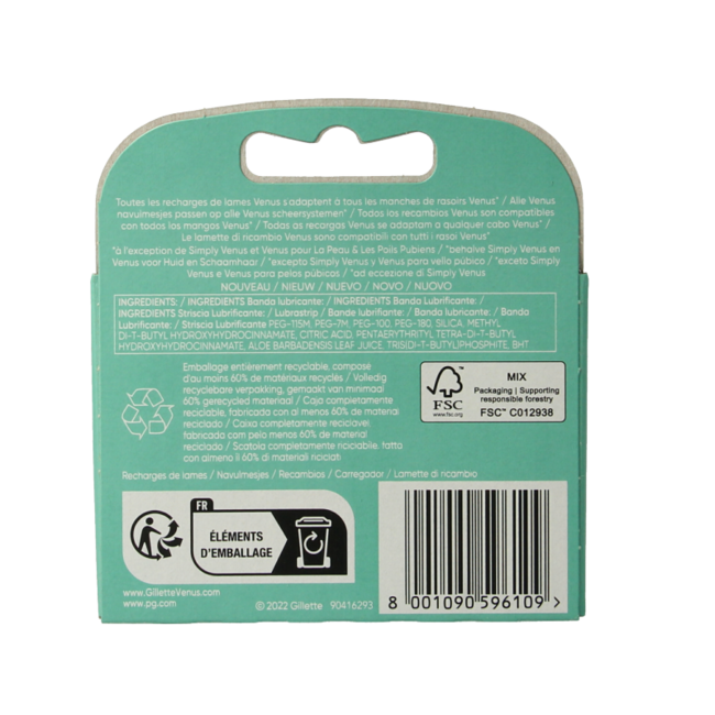 Gillette Venus Deluxe Sensitive Klingen, 3 Stück