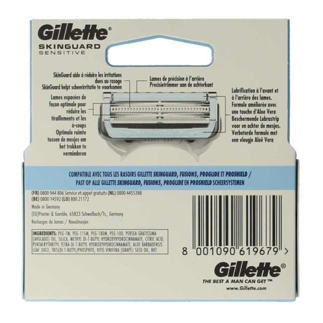 Gillette Skinguard Aloe Vera Klingen Regular, 4 Stück