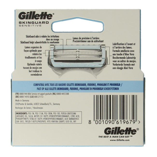 Recambios Gillette Skinguard aloe vera regular 4 unidades