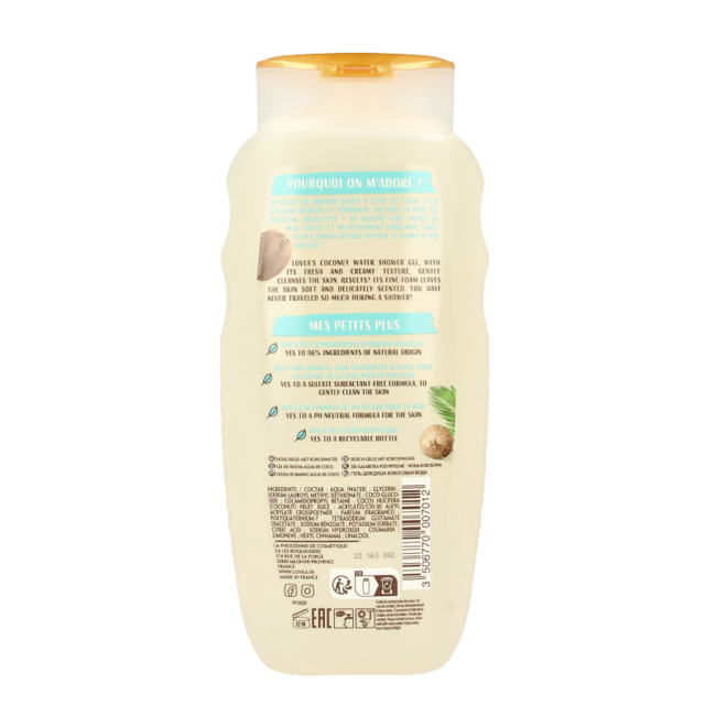 Lovea Gel de ducha agua de coco 400 mililitros