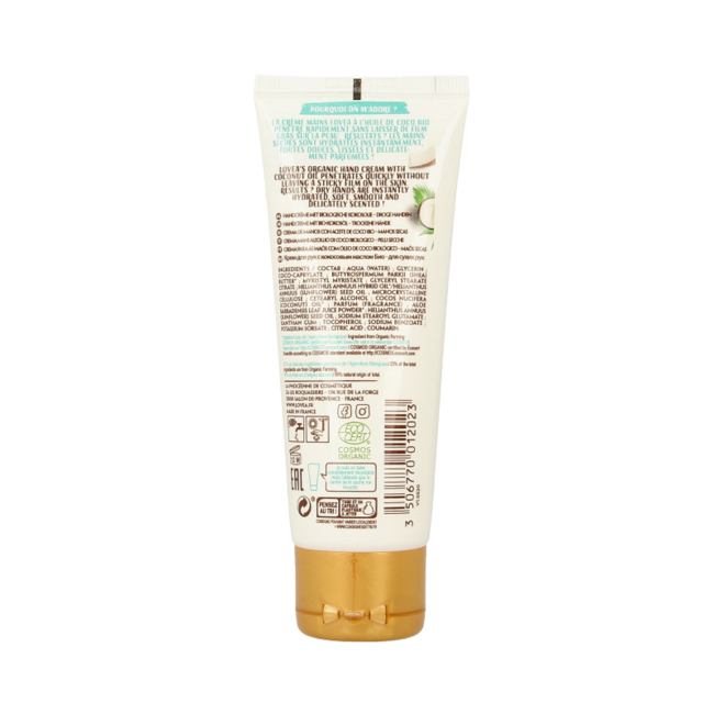 Lovea Hand cream organic coco oil 75 Millilitres
