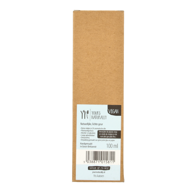 Yours Naturally Geurstokjes fris katoen 100ml 1 Stuks