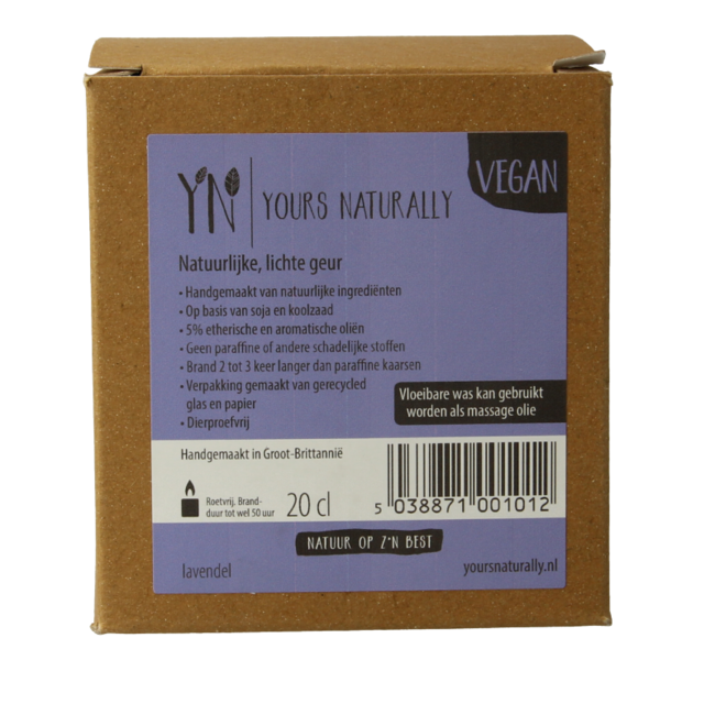 Yours Naturally Lavender Scented Glass Candle 20cl 1 Piece