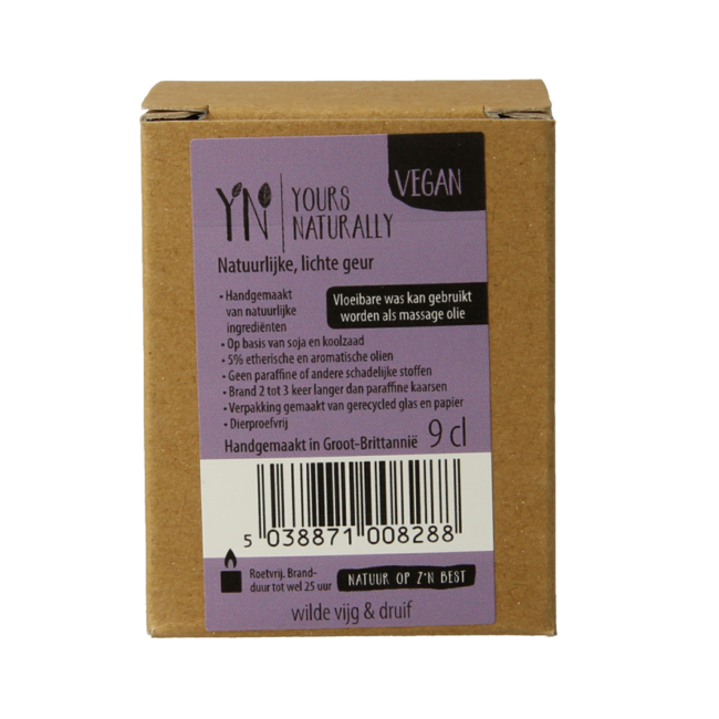 Vela aromática votiva Yours Naturally higo silvestre y uva 9 cl 1 unidad