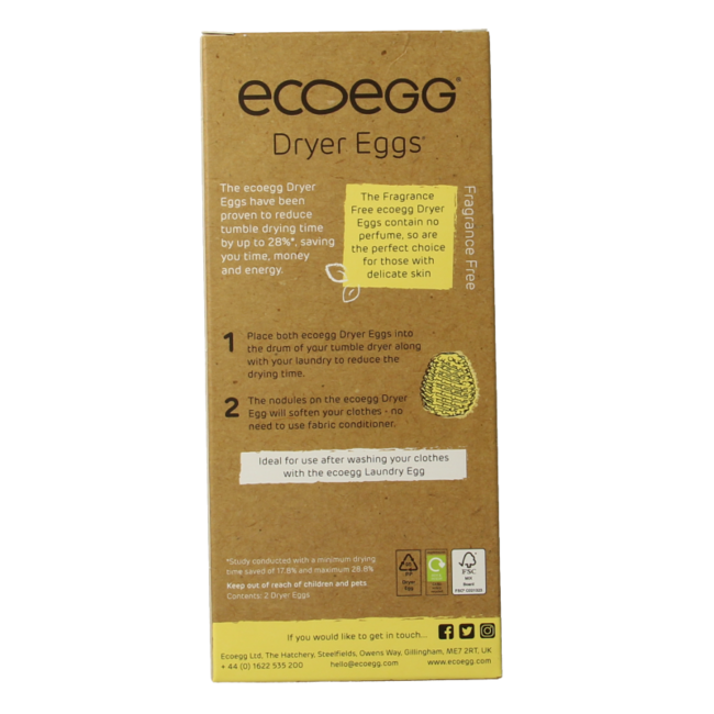 Ecoegg Dryer Eggs - sans parfum, lot de 2
