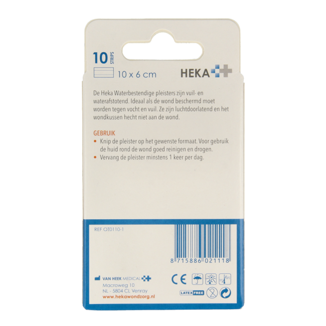 Heka Water-resistant plasters 10 x 6cm 10 Pieces