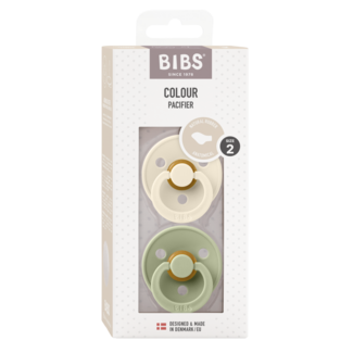 Bibs Anatomical soother size 2 ivory/sage 2 pack