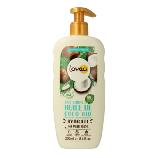 Lovea Balsam do ciała Lovea z organicznym olejem kokosowym do skóry suchej 250 mililitrów