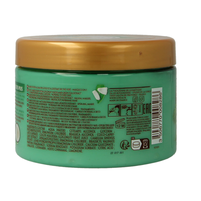 Lovea mascarilla capilar 3 en 1 coco y té verde 390 ml