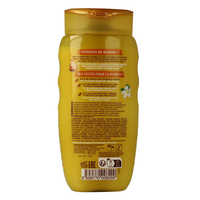 Lovea Champú Monoi & karité aceite de karité 250 mililitros