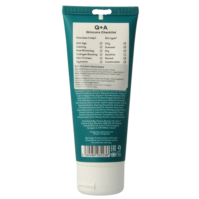 Q+A Zinc PCA Tagesfeuchtigkeitscreme 75 Milliliter