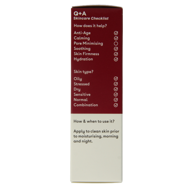 Q+A Hyaluronic acid facial serum 30 Millilitres